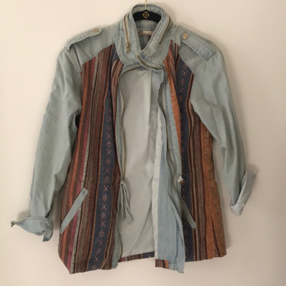 Forever 21 embroidered denim jacket